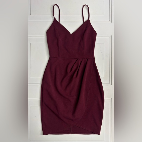 Lulus Dresses & Skirts - Lulus Women’s Sz S Forever Your Girl Maroon Plum Ruched Slip Mini Dress